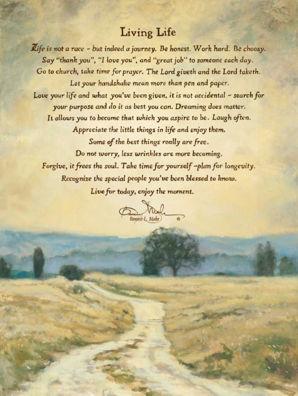 Living Life Poster Print by Bonnie Mohr - Item # VARPDXCOW300